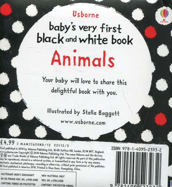 Бумажная книга «Animals. Very First Black & White Books», автор Стэлла Багготт - фото №1