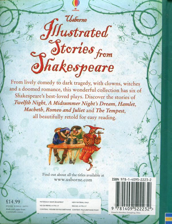 Паперова книга «Illustrated Stories from Shakespeare», авторів Анна Клейборн, Леслі Сімс, Розі Діккінс, Конрад Мейсон, Луї Стовелл - фото №1