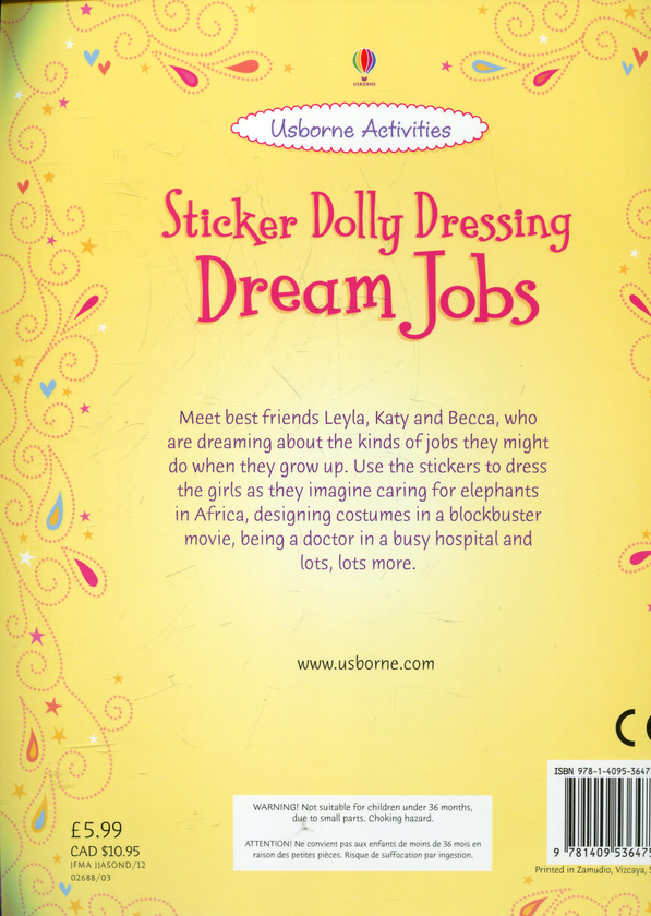 Бумажная книга «Sticker Dolly Dressing. Dream Jobs», автор Эмили Боун - фото №1