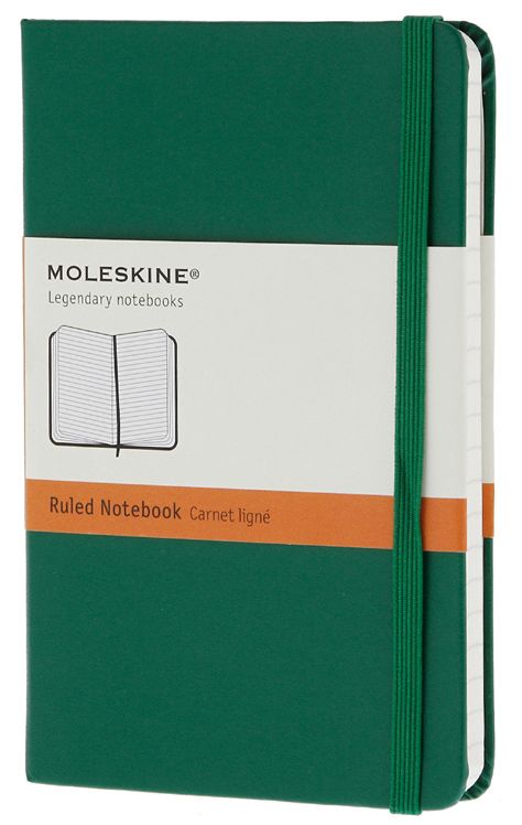  «Карманная записная книжка Moleskine Classic Coloured Зеленая в линию (MM710K1F#978-88-6613-627-9)», бренда Moleskine - фото №1