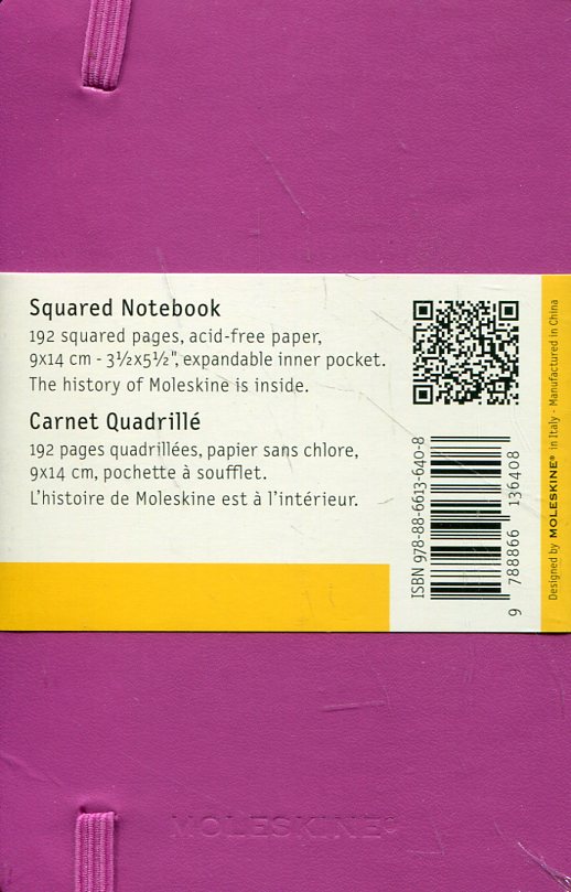  «Карманная записная книжка Moleskine Classic Coloured Маджента в клетку (MM712D1F)», бренда Moleskine - фото №1