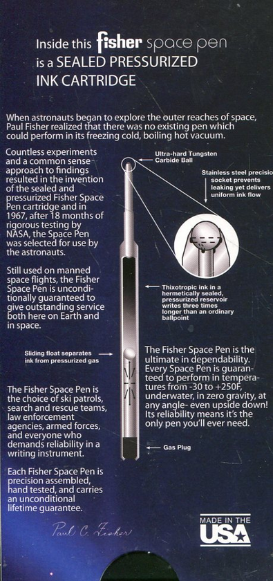  «Ручка Fisher Astronaut Space Pen Хромированная (AG7)» - фото №1
