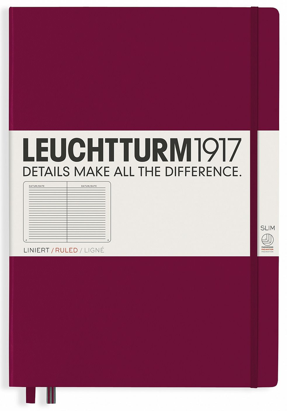  «Блокнот Leuchtturm1917 Master Slim Лінія Винний  (359784)», бренду Leuchtturm1917 - фото №1