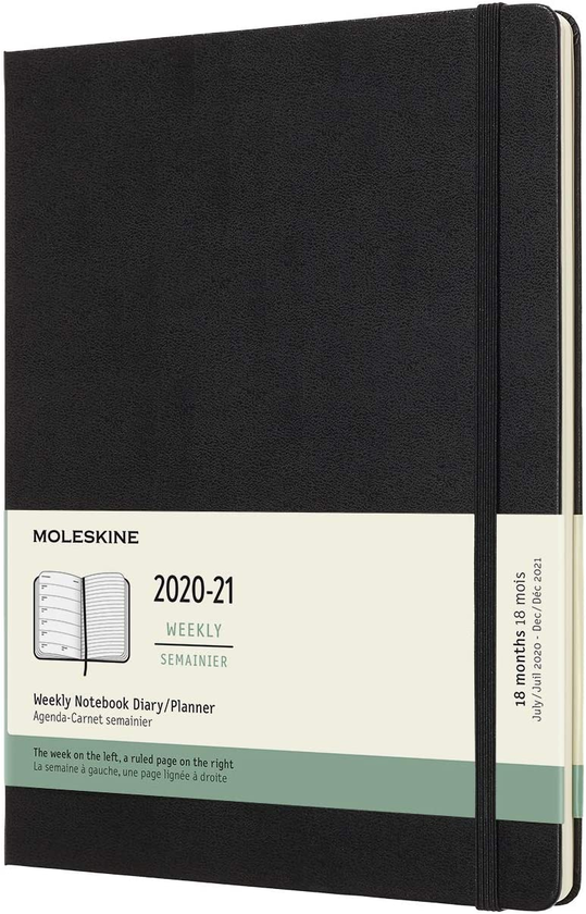  «Еженедельник Moleskine 2020-2021 Большой Черный (DHB18WN4Y21)», бренда Moleskine - фото №1