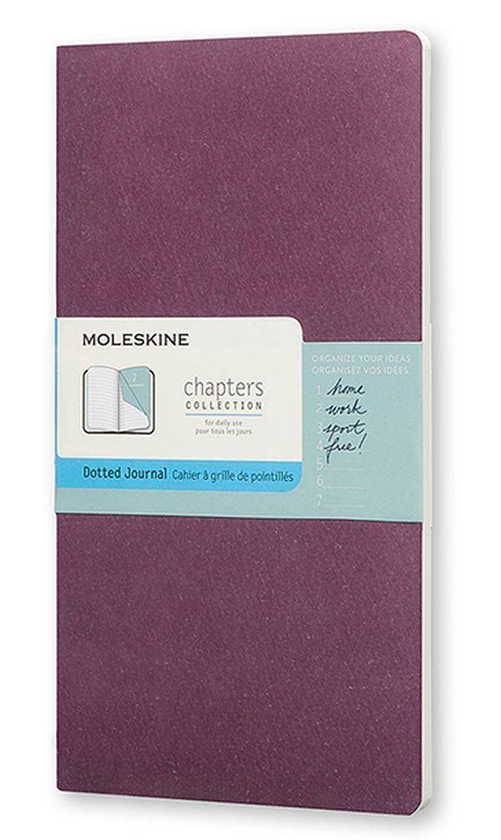  «Карманная тетрадь для записей Moleskine Chapters Slim в мягком переплете сливовый (CPT024H8)», бренда Moleskine - фото №1