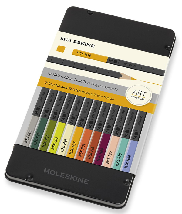  «Набор акварельных карандашей Moleskine Urban Nomad 12 шт (EW8P12COLB)», бренда Moleskine - фото №1