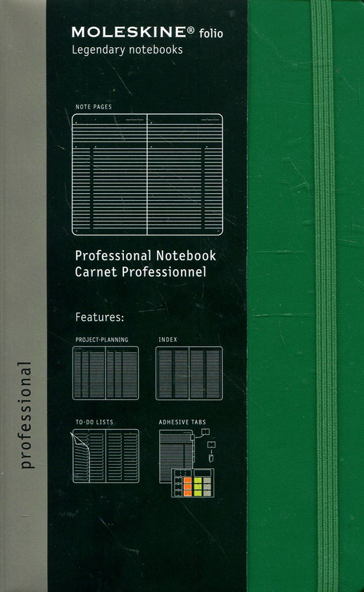  «Недатированная записная книжка Moleskine Folio Professional Зеленая (978-88-6732-020-2)», бренда Moleskine - фото №1