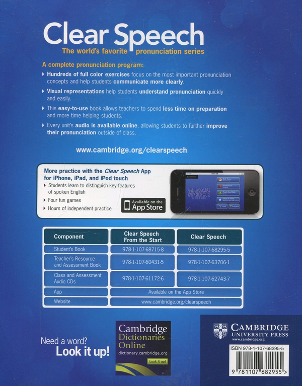 Бумажная книга «Clear Speech Student's Book. Pronunciation and Listening Comprehension in North American English», автор Джуди Б. Гилберт - фото №1