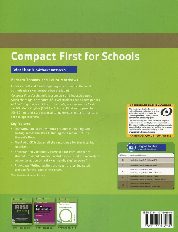 [object Object] «Compact First for Schools Workbook without answers (+ CD)», авторів Барбара Томас, Лаура Метьюз - фото №3 - мініатюра
