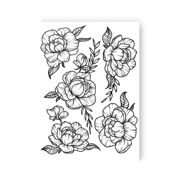  «Тимчасове тату Tattooshka Піони українські (LB-149)», бренда Tattooshka - фото №1