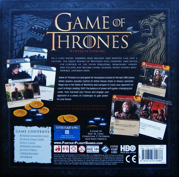  «Настольная карточная игра Game of Thrones Card Game HBO Version (HBO01#978-1-61661-588-8)», бренда Fantasy Flight Games - фото №1