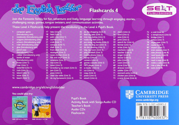 Бумажная книга «The English Ladder Level 4 Flashcards (Pack of 88)», авторов Сьюзен Хаус, Кэтрин Скотт - фото №1