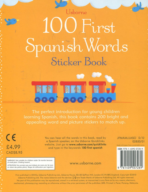 Бумажная книга «100 First Spanish Words Sticker Book» - фото №1