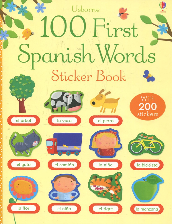 Бумажная книга «100 First Spanish Words Sticker Book» - фото №1