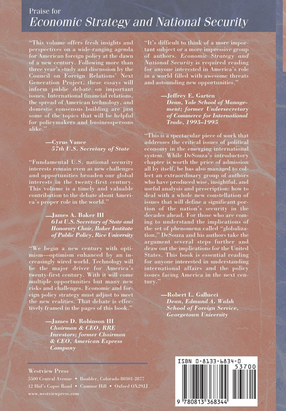 Паперова книга «Economic Strategy And National Security» - фото №1