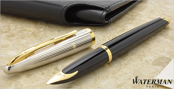  «Перова ручка WATERMAN DeLuxe Black Silver (11 200)», бренду Waterman - фото №1
