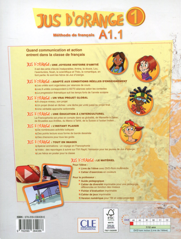 Паперова книга «Jus D'orange 1 A1.1 Livre (+ DVD-ROM)», авторів Адріан Кабрера, Адріен Пайє, Мануель Віейра, Еміліо Руїс, Ізабель Рубіо - фото №1