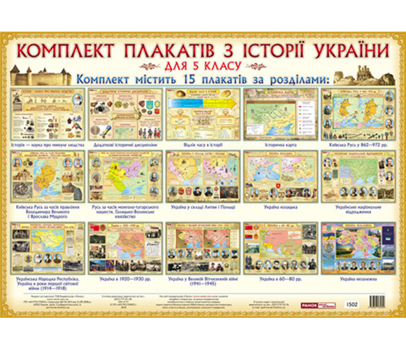 Бумажная книга «Комплект плакатів з Історії України для 5 класу» - фото №1