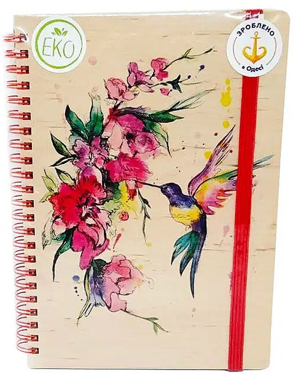  «Еко-блокнот "Колібрі" (дерево, крапка)», бренду Kiri sketch - фото №1