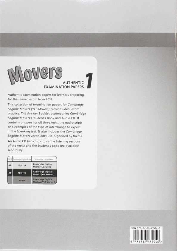 Бумажная книга «Cambridge English Movers 1 for Revised Exam from 2018 Answer Booklet» - фото №1