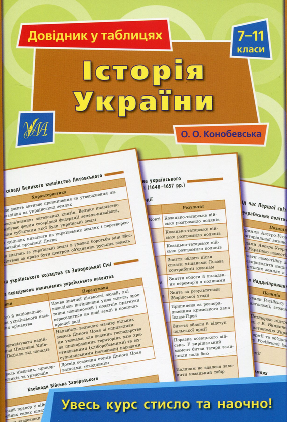 [object Object] «Довідник у таблицях. Історія України. 7-11 класи», автор Ольга Конобевская - фото №1