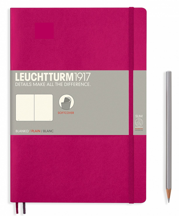  «Записная книжка Leuchtturm1917 Средняя B5 Чистые листы Ягодная (355281)», бренда Leuchtturm1917 - фото №1