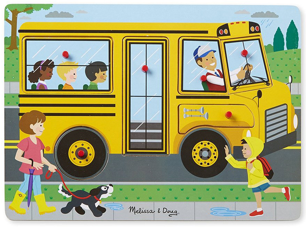  «Звуковой пазл Melissa&Doug Школьный автобус (MD739)», бренда Melissa & Doug - фото №1