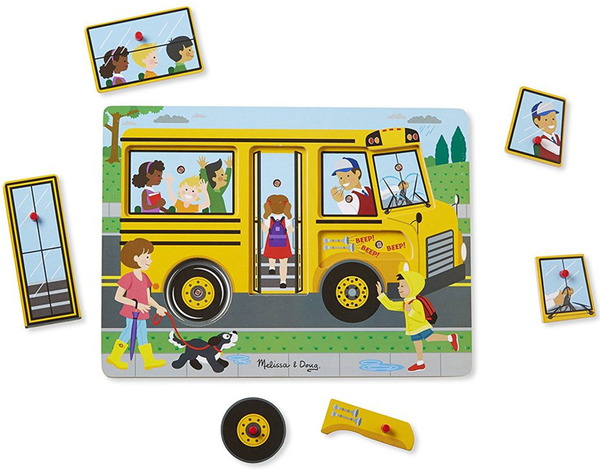  «Звуковой пазл Melissa&Doug Школьный автобус (MD739)», бренда Melissa & Doug - фото №1