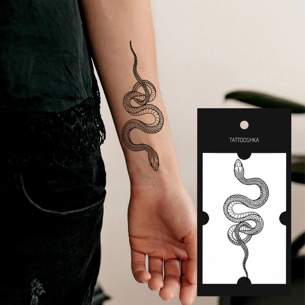  «Тимчасове тату Tattooshka Змія (L-5)», бренда Tattooshka - фото №1