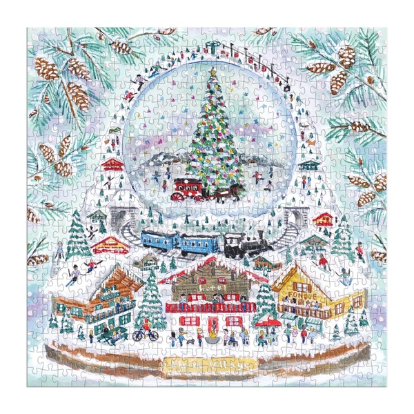  «Пазл Galison Alpine Village Snow Globe by Michael Storrings 500 ел.», бренда Galison - фото №1