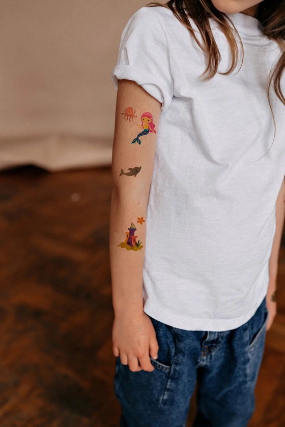  «Тимчасове тату Tattooshka Дружні русалочки (WS-A030)», бренда Tattooshka - фото №1