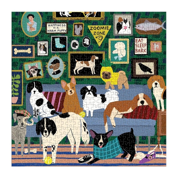  «Пазл Galison Lounge Dogs 500 Piece Puzzle», бренда Galison - фото №1