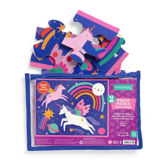  «Пазл Mudpuppy Unicorn Magic 12 Piece Pouch Puzzle», бренда Mudpuppy - фото №1