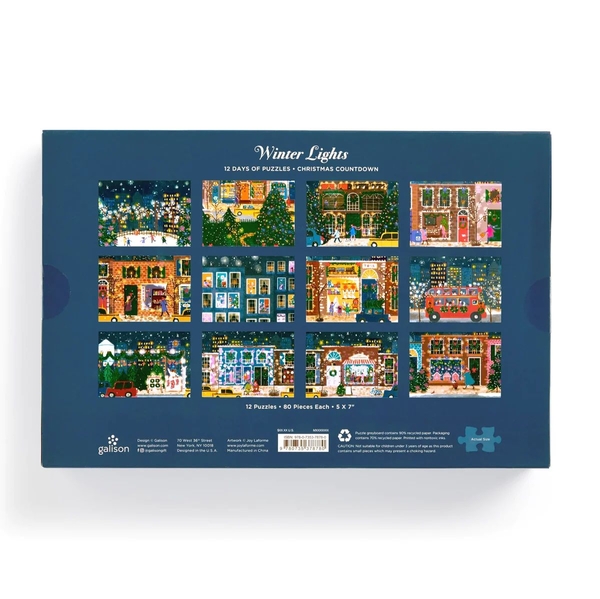  «Пазл Galison Winter Lights by (artist) Joy Laforme 80 ел.», бренда Galison - фото №1