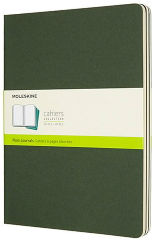  «Блокнот большой Moleskine Cahier зеленый 3 шт (CH023K15)», бренда Moleskine - фото №1