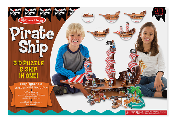  «3D пазлы Melissa & Doug Пиратский корабль (MD9045)», бренда Melissa & Doug - фото №1