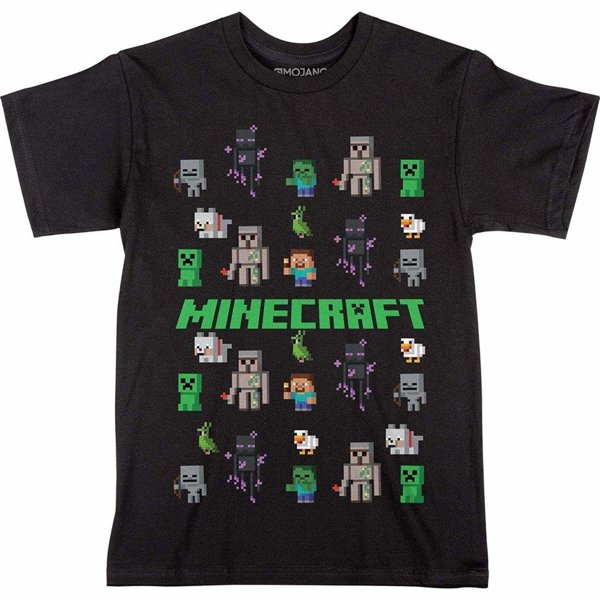  «Футболка JINX Minecraft All Right Sprites М (JINX-9691 BLM)», бренда JINX - фото №1