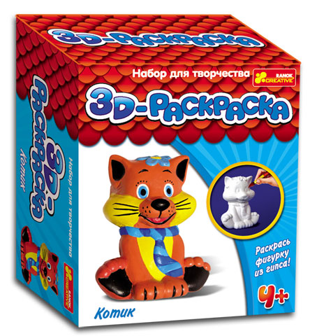 Бумажная книга «Набор для творчества Ranok-Creative 3D-раскраска Котик (3044-6)» - фото №1