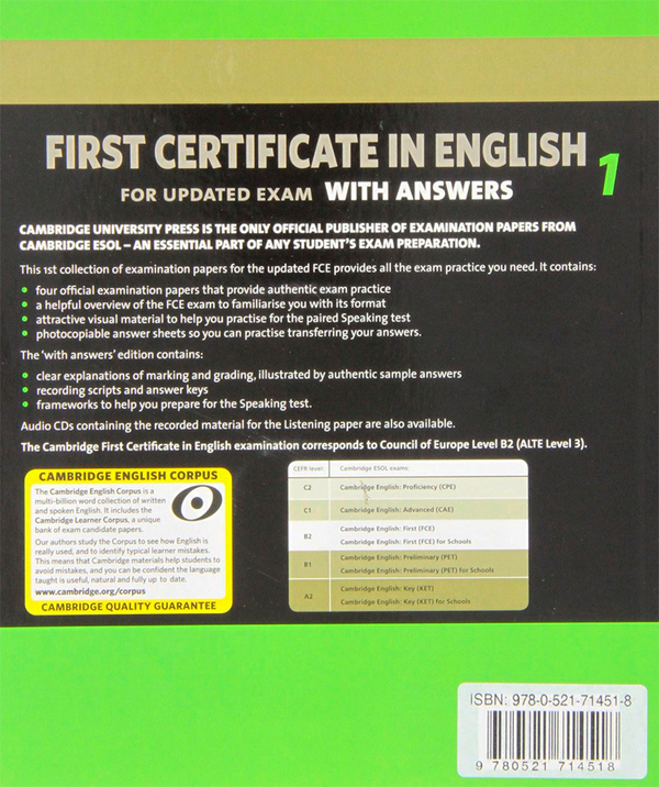 [object Object] «Cambridge First Certificate in English 1 for Updated Exam Self-study Pack: Official Examination Papers from University of Cambridge ESOL Examinations» - фото №3 - мініатюра