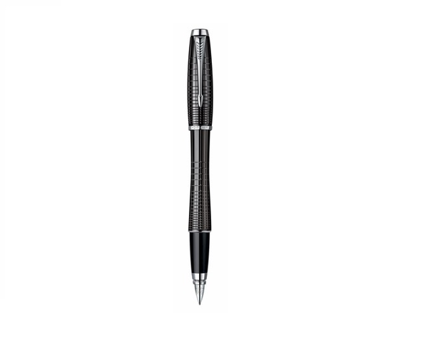  «Ручка перьевая Parker Urban Ebony Metal Chiselled FP F (21 212Ч)», бренда Parker - фото №1