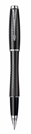  «Ручка перьевая Parker Urban Ebony Metal Chiselled FP F (21 212Ч)», бренда Parker - фото №1