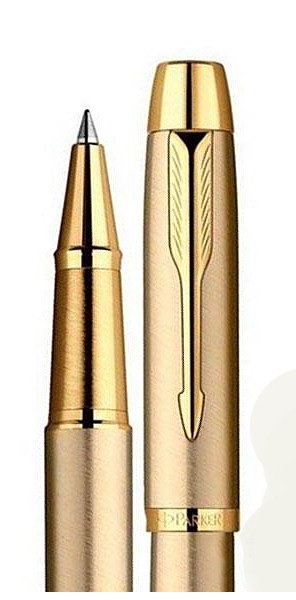  «Ручка роллер Parker IM Brushed Metal Gold GT RB (20 322G)», бренда Parker - фото №1