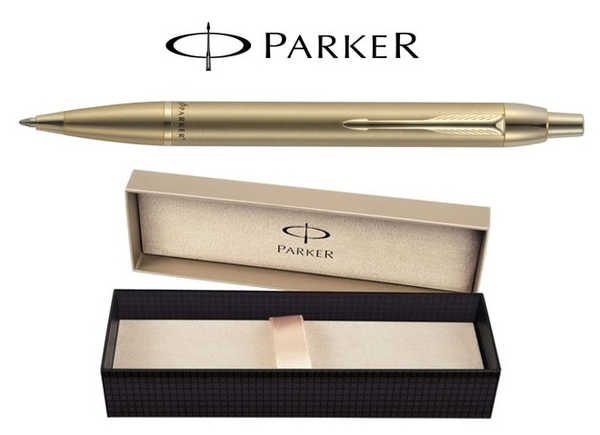 «Шариковая ручка Parker IM Brushed Metal Gold GT BP (20 332G)», бренда Parker - фото №1
