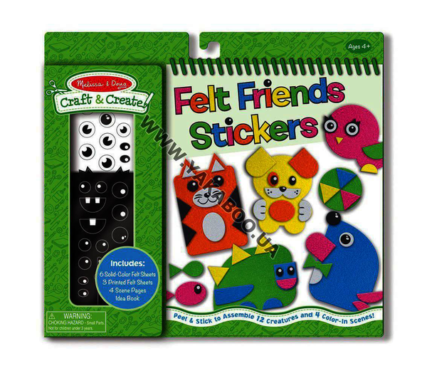 «Набор войлочных наклеек Melissa & Doug Друзья (MD5060)», бренда Melissa & Doug - фото №1