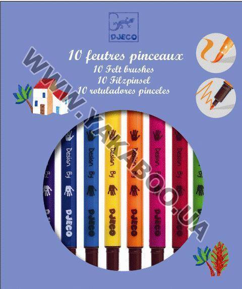  «Фломастеры-кисти двухсторонние Djeco Классика 10 шт (DJ08800)», бренда Djeco - фото №1