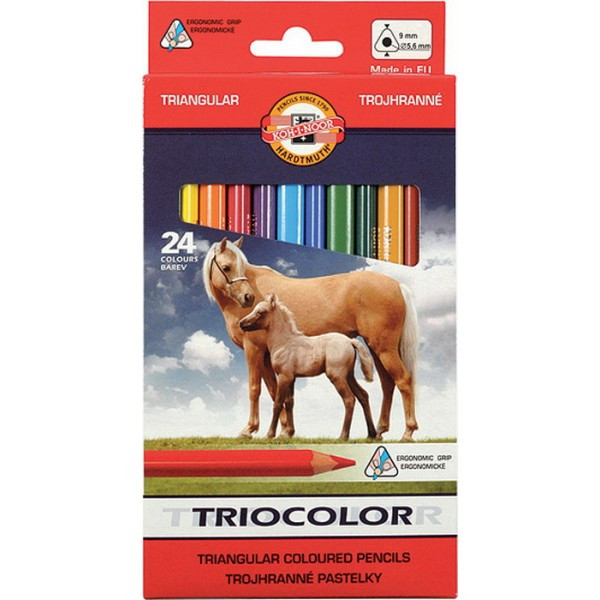 «Карандаши цветные Koh-i-Noor Triocolor Jumbo Horses 24 шт (3144)», бренда Koh-I-Noor - фото №1