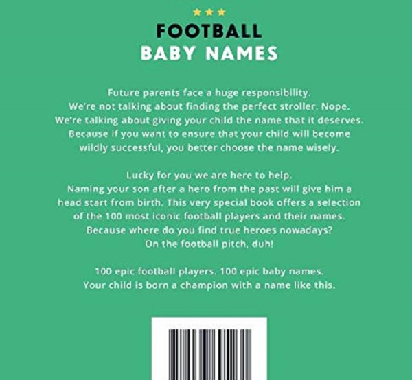 Паперова книга «Football Baby Names: Your Child is Born a Champion with a Name Like This», авторів Боудевайн Босман, Тім Ніккен - фото №1