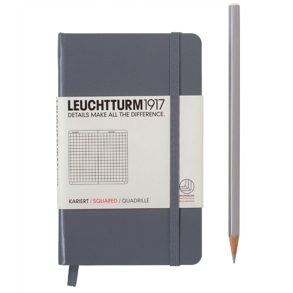  «Карманная записная книжка Leuchtturm1917 клетка серая (344777)», бренда Leuchtturm1917 - фото №1