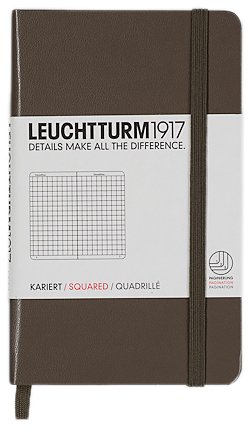  «Карманная записная книжка Leuchtturm1917 клетка темно-серая (339591)», бренда Leuchtturm1917 - фото №1