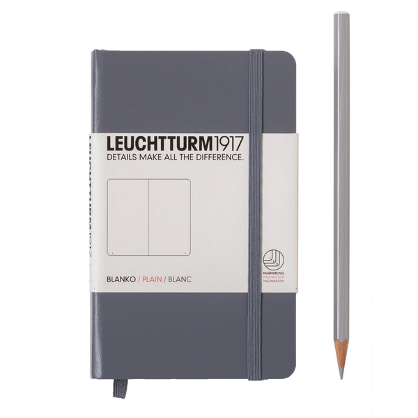  «Карманная записная книжка Leuchtturm1917 чистые листы серая (344779)», бренда Leuchtturm1917 - фото №1